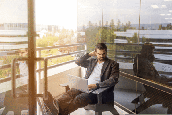 Sales leader working on laptop