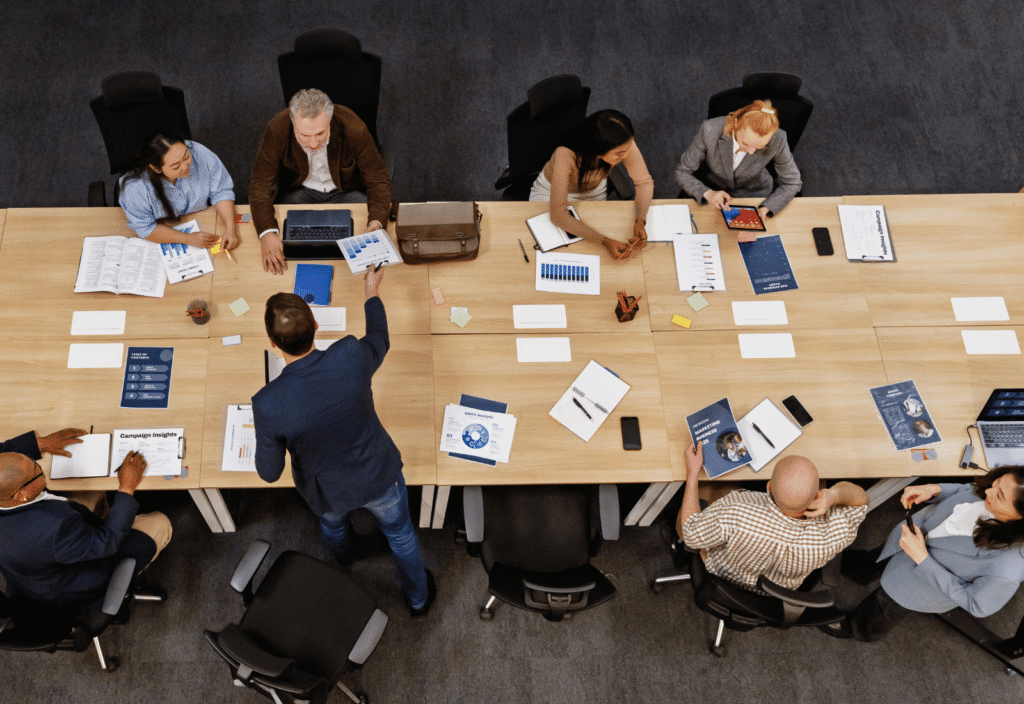 Businesspeople meeting in contemporary Dubai office